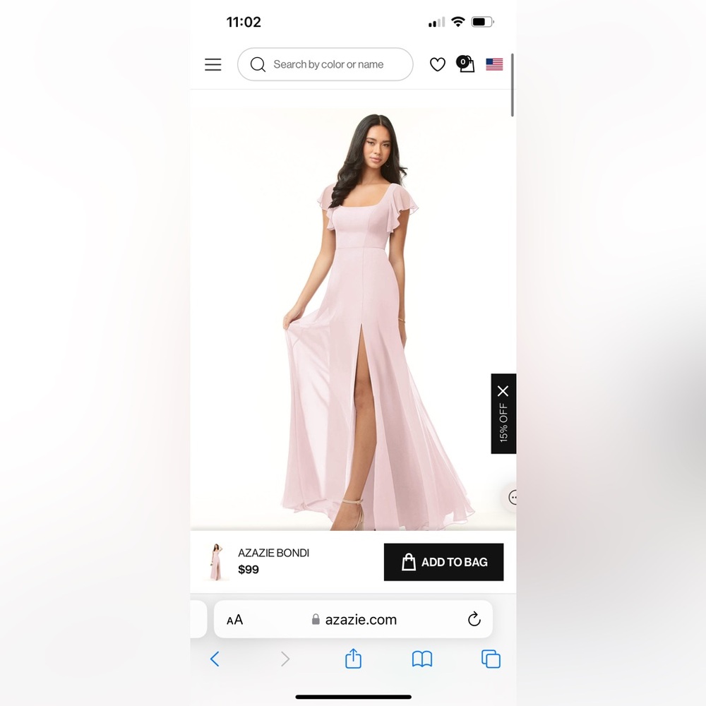 Azazie Bondi dress in blushing pink